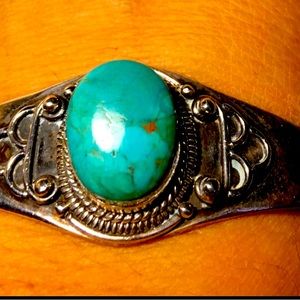 925 Vintage Turquoise Cuff Bracelet